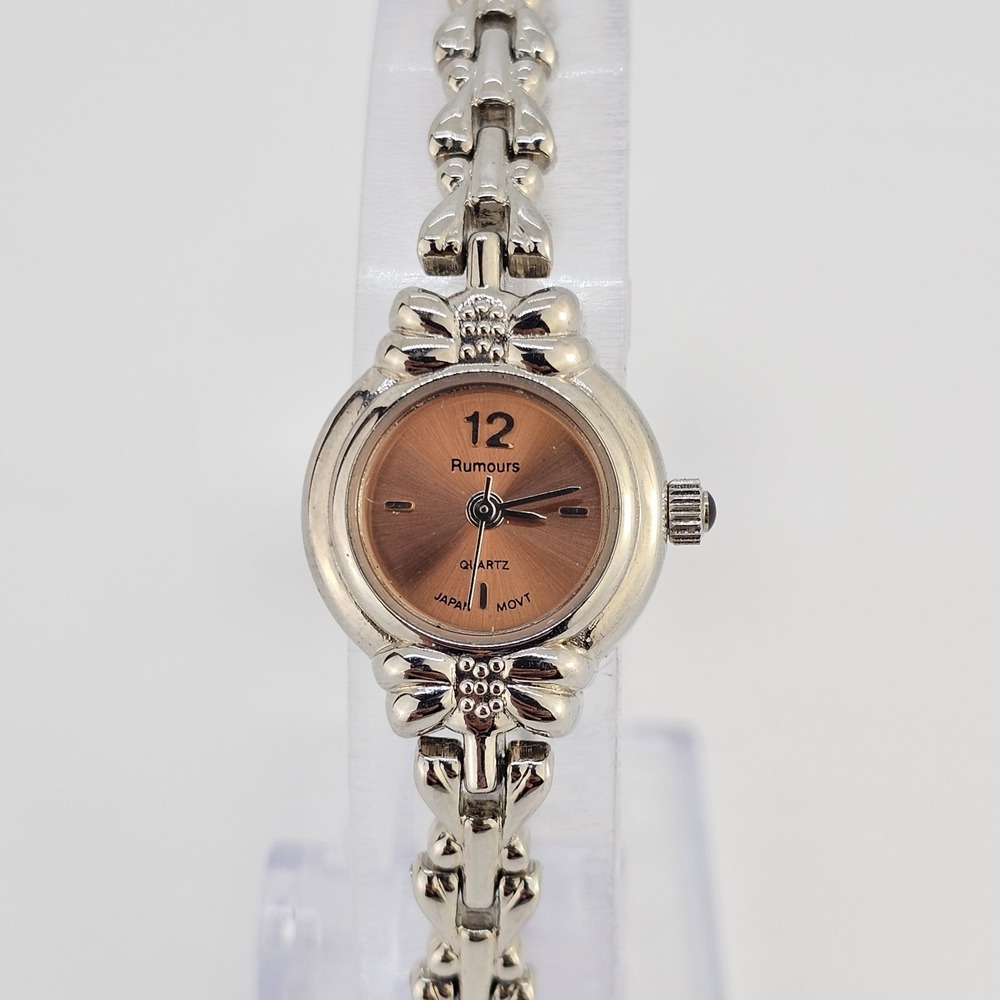 Rumours Women's Watch 19MM Bronze Dial Gray Bracelet Band 6.75" NEW Battery